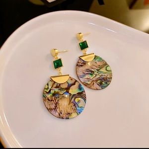 New Shell Disc Drop Earrings